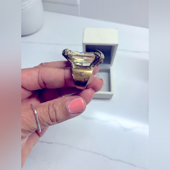DANIEL SWAROVSKI Oversized Yellow Crystal Ring - Picture 5 of 5